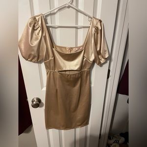 Blue blush champagne square neck body con